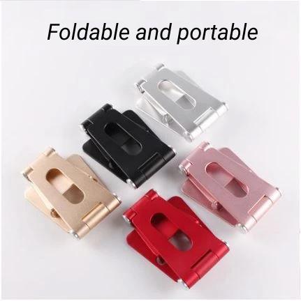 Folding and rotating support for phone or tablet