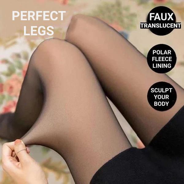 Fake Translucent Warm Fleece Tights - Perfect Legs