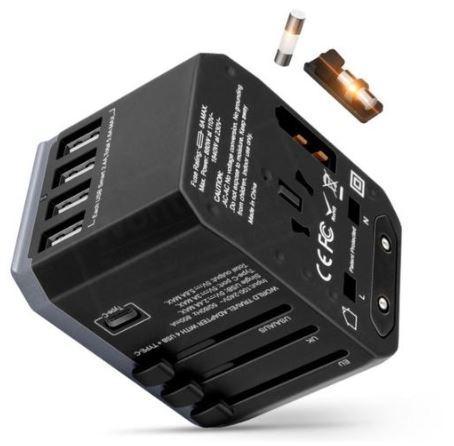 Quick Charge Universal Travel Adapter With C Type USB Ports