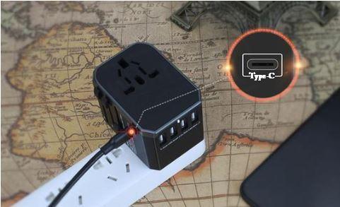Quick Charge Universal Travel Adapter With C Type USB Ports