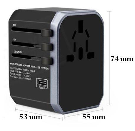 Quick Charge Universal Travel Adapter With C Type USB Ports