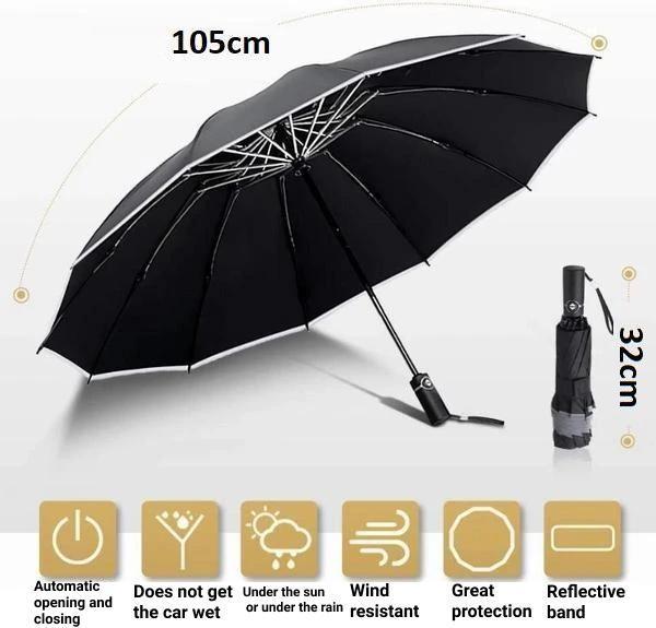 Inverted Umbrella With Reflective Band - BrelaPlus™