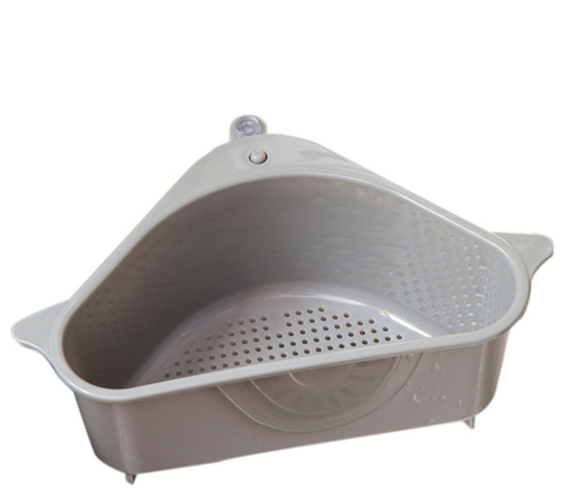 Triangular sink drain shelf