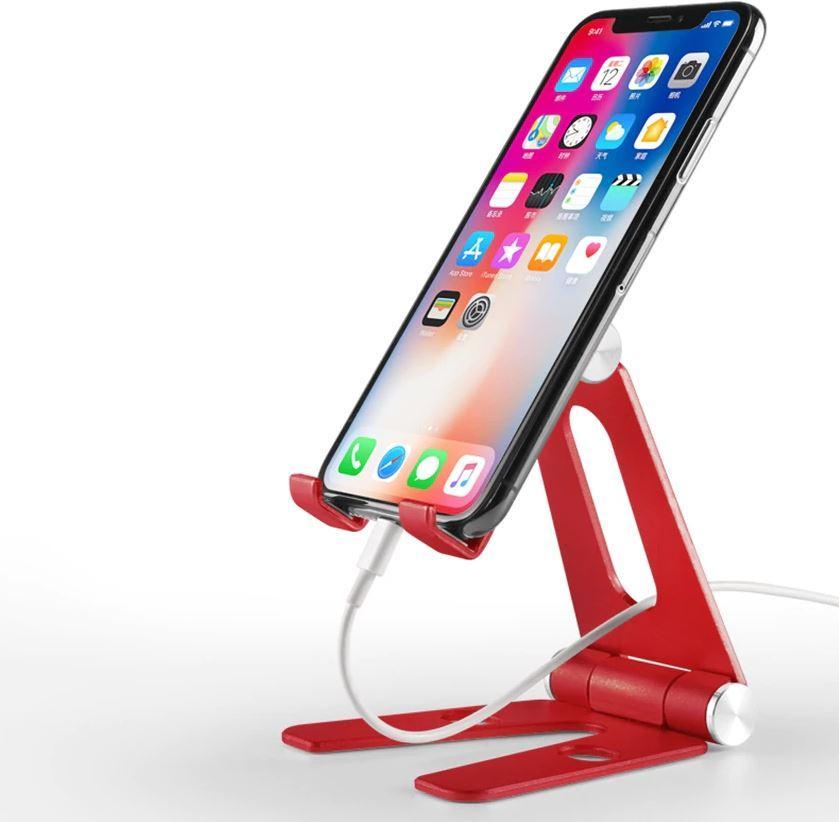 Folding and rotating support for phone or tablet