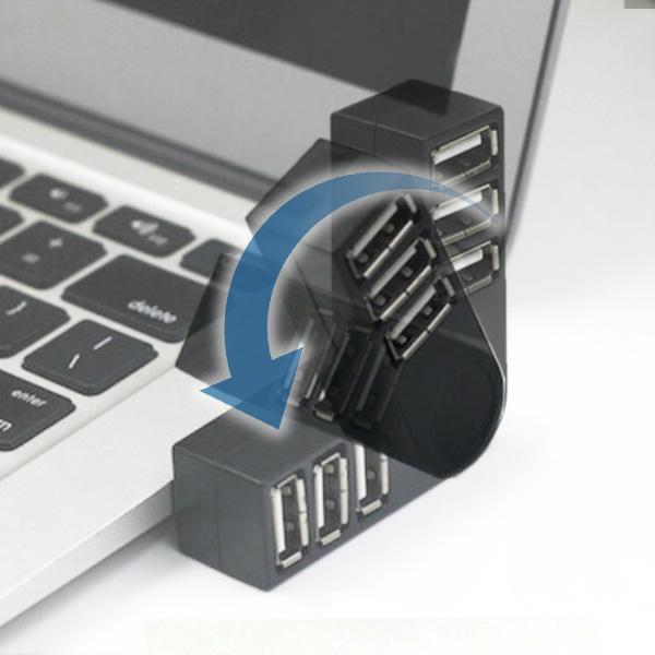 Mini Hub Rotatable with 3-Ports USB 2.0
