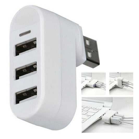 Mini Hub Rotatable with 3-Ports USB 2.0