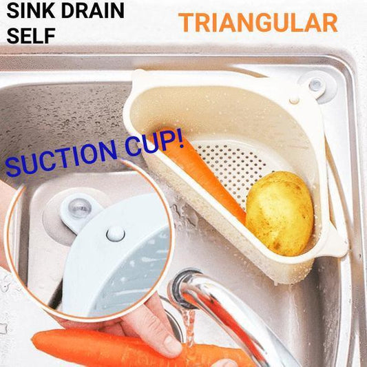 Triangular sink drain shelf
