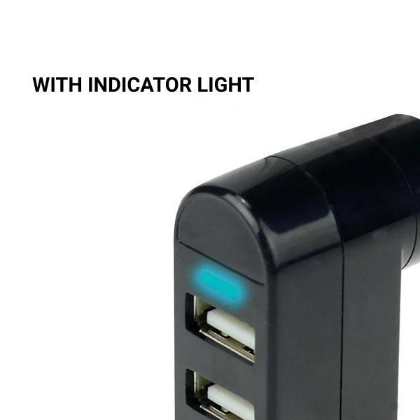 Mini Hub Rotatable with 3-Ports USB 2.0