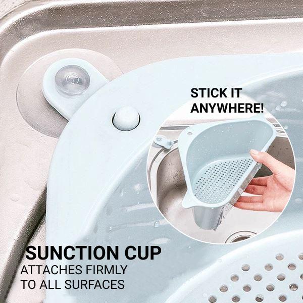 Triangular sink drain shelf