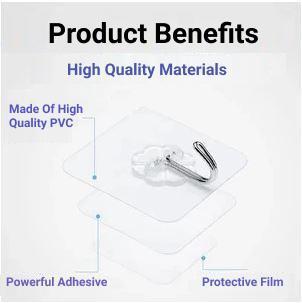 Transparent Adhesive Hooks (Set of 24)