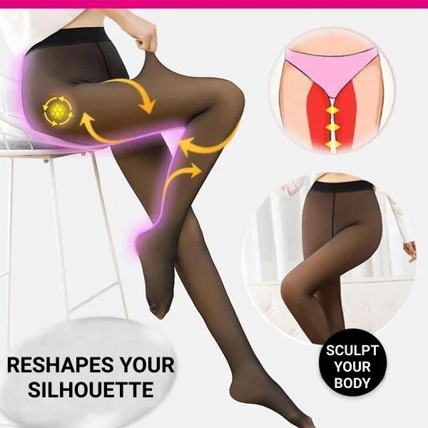 Fake Translucent Warm Fleece Tights - Perfect Legs