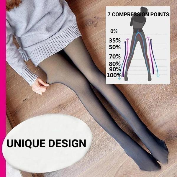 Fake Translucent Warm Fleece Tights - Perfect Legs