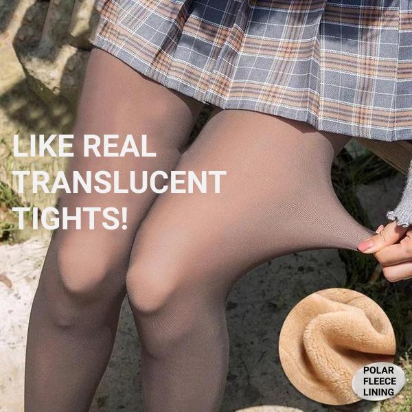 Fake Translucent Warm Fleece Tights - Perfect Legs