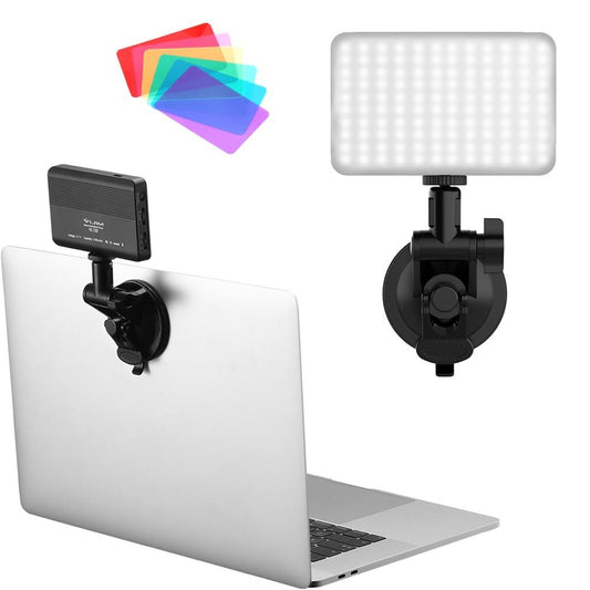 Video Conference Lighting Kit with 3200K-6500K LED Video Light/ Suction Cup/Silicon Cover/Cold Shoe Mount Adapter/Color Filters