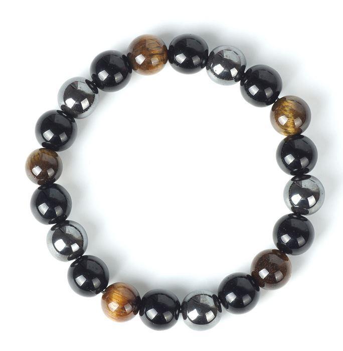 Tiger Eye, Hematite and Black Obsidian Protection Bracelet