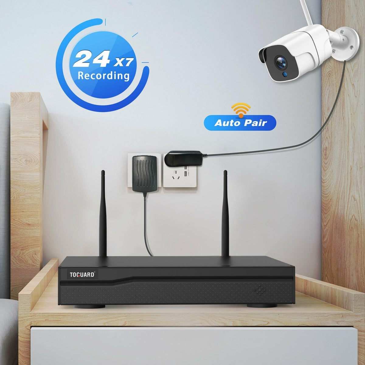 WiFi 8CH 1080P CCTV Security Camera System Home Wireless Outdoor Night Vision UK