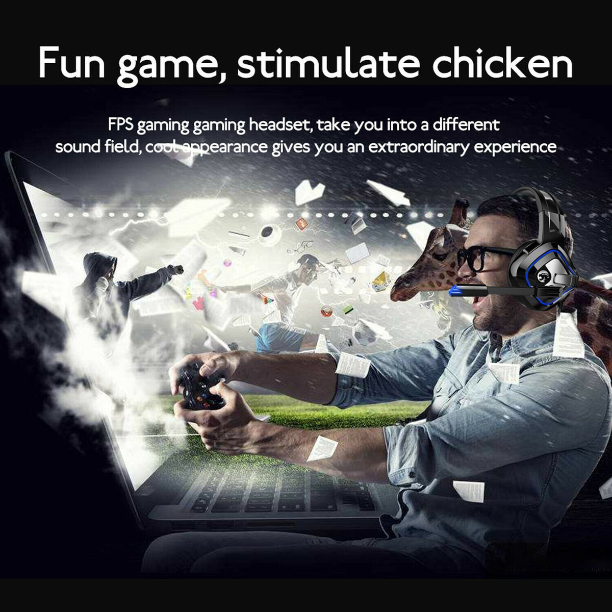 LED Gaming Headset  For PC Mac Nintendo Switch  PS4 Xbox One